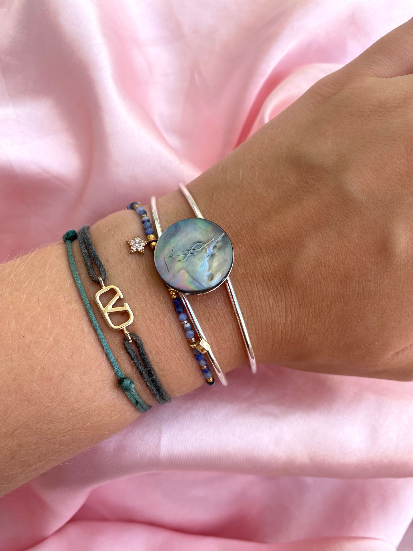 Yves Saint Laurent bangle bracelet - Mother-of-pearl Silver